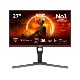 AOC G3 Q27G3XMN/BK écran plat de PC 68,6 cm (27") 2560 x 1440 pixels 2K Ultra HD LED Noir, Rouge
