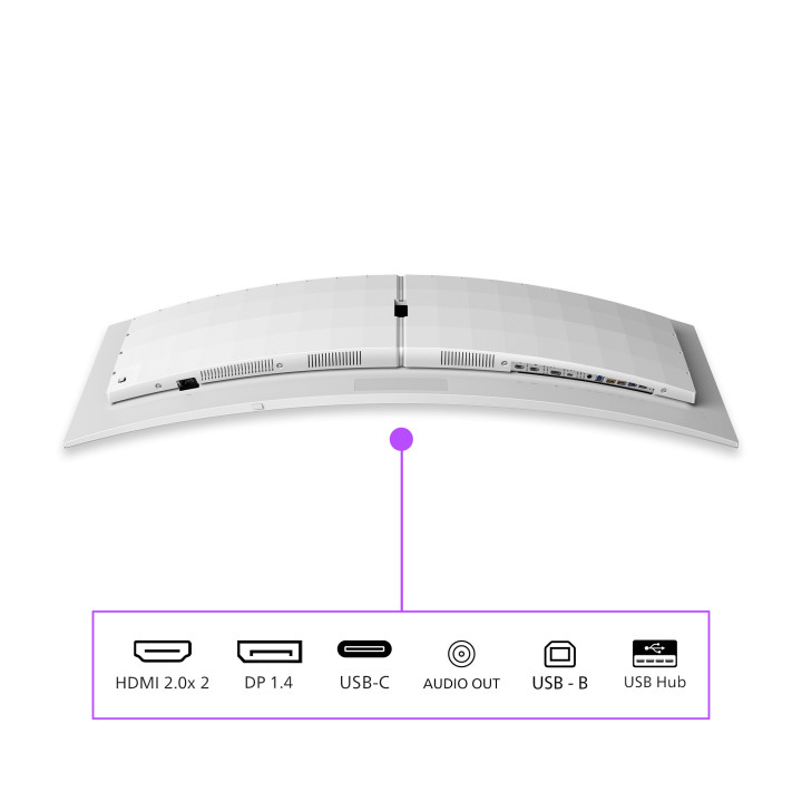 Philips Evnia 8000 49M2C8900L/00 écran plat de PC 124,2 cm (48.9") 5120 x 1440 pixels Dual QHD QD-OLED Blanc