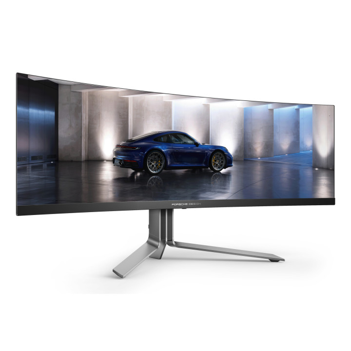 AOC Porsche PD49 écran plat de PC 124,5 cm (49") 5120 x 1440 pixels DQHD QD-OLED Noir, Argent