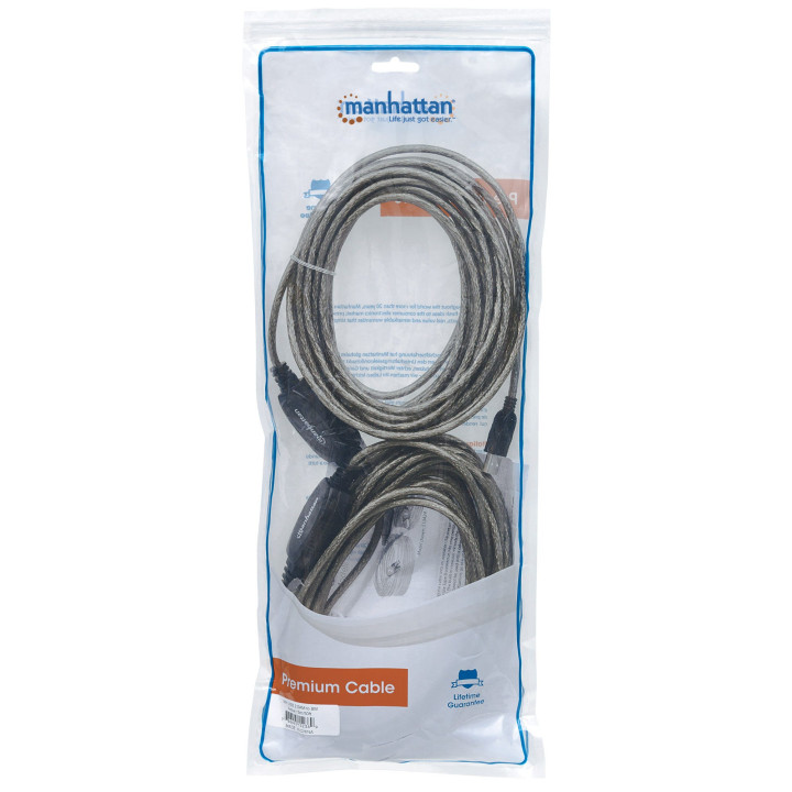 Manhattan 152389 câble USB USB 2.0 15 m USB A USB B Noir