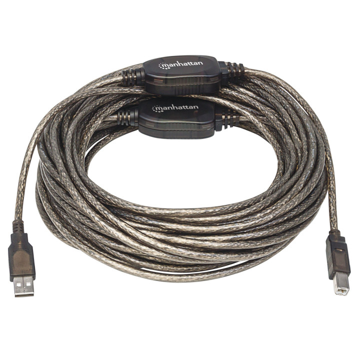 Manhattan 152389 câble USB USB 2.0 15 m USB A USB B Noir