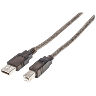 Manhattan 152389 câble USB USB 2.0 15 m USB A USB B Noir