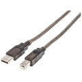 Manhattan 152389 câble USB USB 2.0 15 m USB A USB B Noir