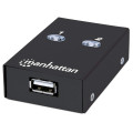 Manhattan Sélecteur de partage USB-A automatique, 2 ports USB-B, 480 Mbit/s (USB 2.0), double commande (auto-détection ou man