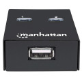Manhattan Sélecteur de partage USB-A automatique, 2 ports USB-B, 480 Mbit/s (USB 2.0), double commande (auto-détection ou man
