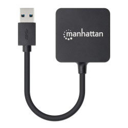 Manhattan Hub USB-A 4 ports, 5 Gbit/s (USB 3.0), Alimenté par USB (aucune alimentation externe requise). Charge rapide : 1 por