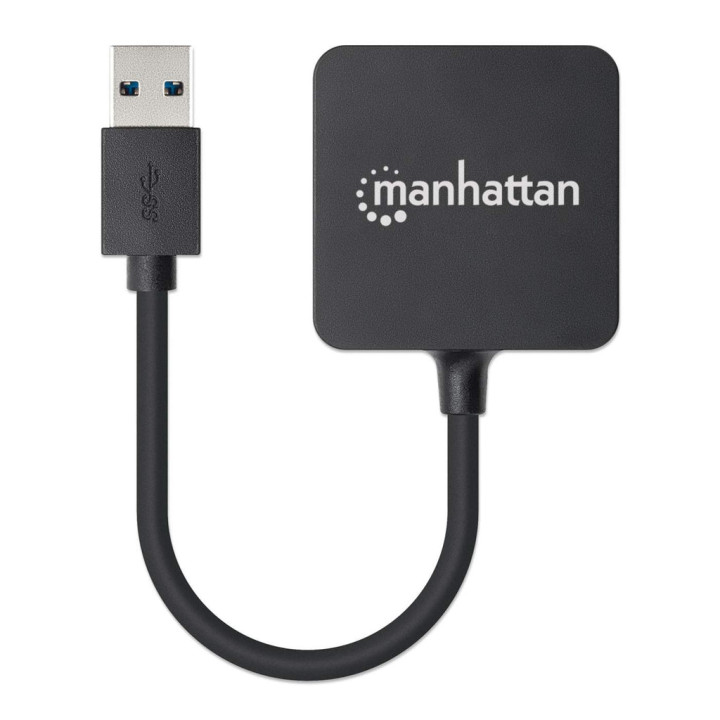 Manhattan Hub USB-A 4 ports, 5 Gbit/s (USB 3.0), Alimenté par USB (aucune alimentation externe requise). Charge rapide : 1 por