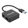 Manhattan Hub USB-A 4 ports, 5 Gbit/s (USB 3.0), Alimenté par USB (aucune alimentation externe requise). Charge rapide : 1 por