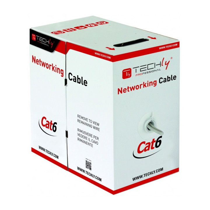 Techly ITP-C6F-FL câble de réseau Gris 305 m Cat6 F/UTP (FTP)