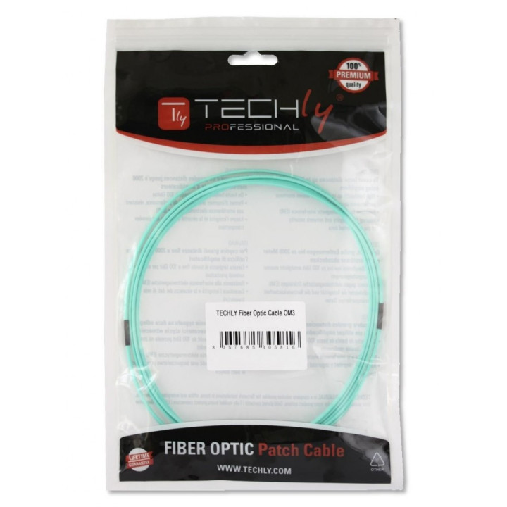 Techly LC M-M 1m câble InfiniBand et à fibres optiques Couleur aqua