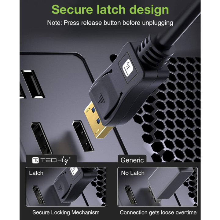 Techly ICOC-DSP-A21-020 2 m DisplayPort Noir