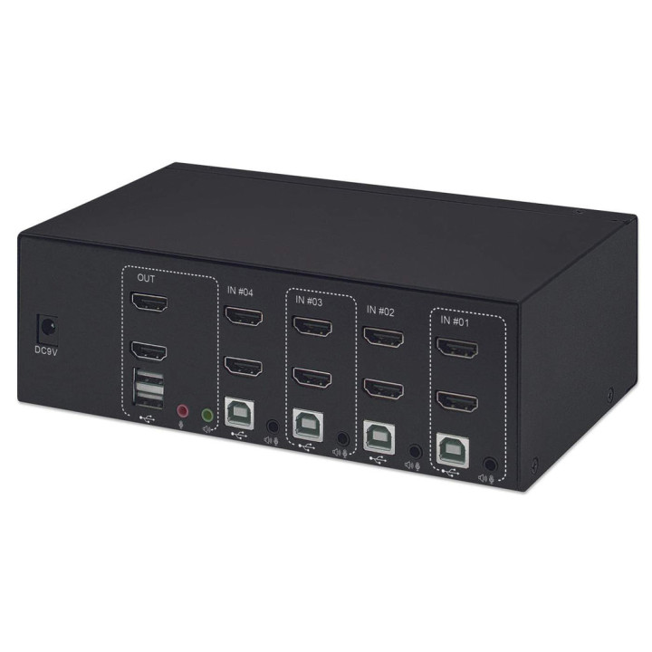 Manhattan 153539 commutateur écran, clavier et souris Noir
