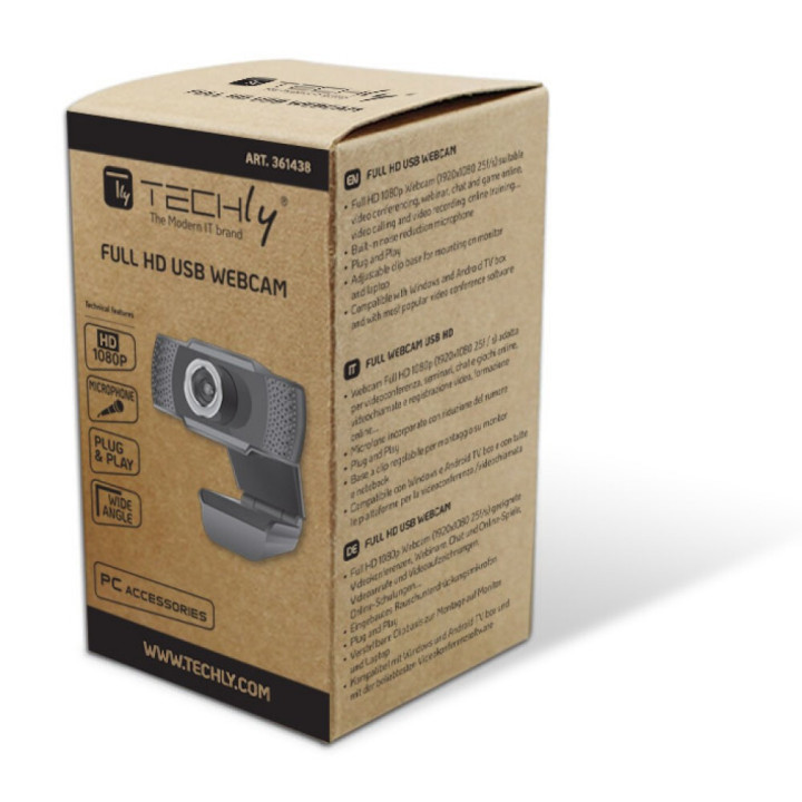 Techly I- -60T webcam 1920 x 1080 pixels USB 2.0 Noir