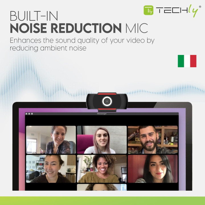 Techly I- -60T webcam 1920 x 1080 pixels USB 2.0 Noir