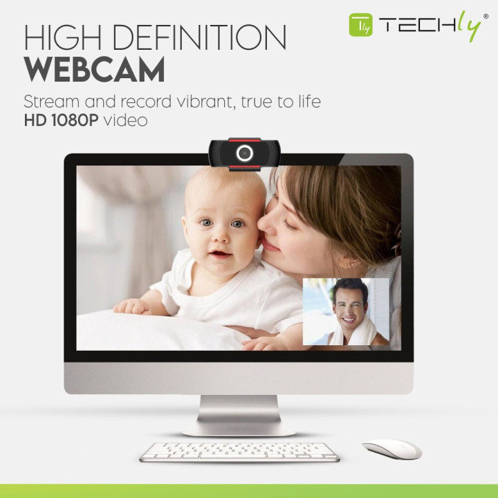 Techly I- -60T webcam 1920 x 1080 pixels USB 2.0 Noir