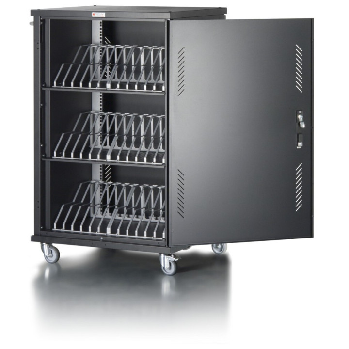 Techly I-CABINET-36D12ATY chariot et rangement roulant Module de charge et de gestion Noir