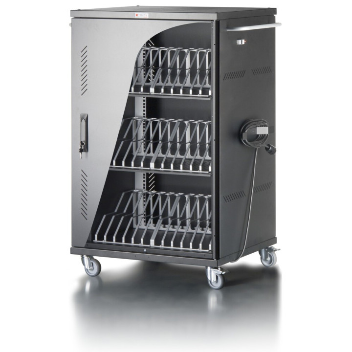 Techly I-CABINET-36D12ATY chariot et rangement roulant Module de charge et de gestion Noir