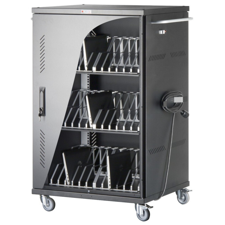Techly I-CABINET-36D12ATY chariot et rangement roulant Module de charge et de gestion Noir