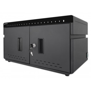 Manhattan Armoire de charge USB-C de bureau 20 appareils (iPad jusqu’à 11"), pour tablettes et smartphones, compartiments 26