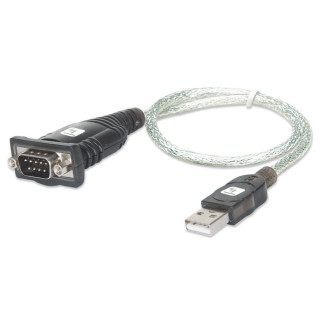 Techly IDATA USB-SER-2T câble Série Transparent 0,45 m USB Type-A DB-9