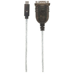 Manhattan 151283 câble Série Noir, Argent 0,45 m USB-C Serial/COM/RS232/DB9