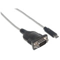 Manhattan 151283 câble Série Noir, Argent 0,45 m USB-C Serial/COM/RS232/DB9