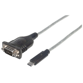 Manhattan 151283 câble Série Noir, Argent 0,45 m USB-C Serial/COM/RS232/DB9
