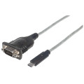Manhattan 151283 câble Série Noir, Argent 0,45 m USB-C Serial/COM/RS232/DB9