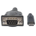 Manhattan 151283 câble Série Noir, Argent 0,45 m USB-C Serial/COM/RS232/DB9
