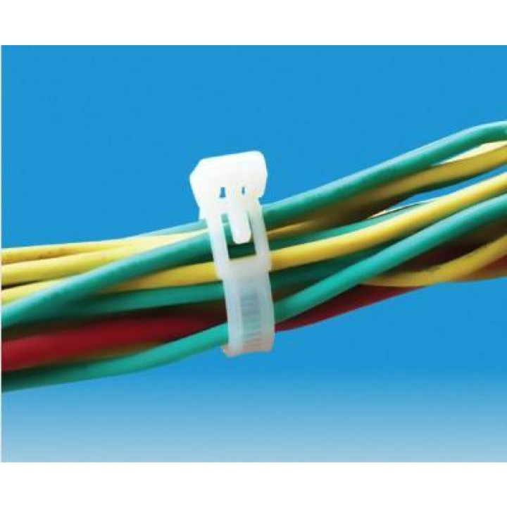 Techly ISWT-876250 serre-câbles Nylon Blanc 100 pièce(s)