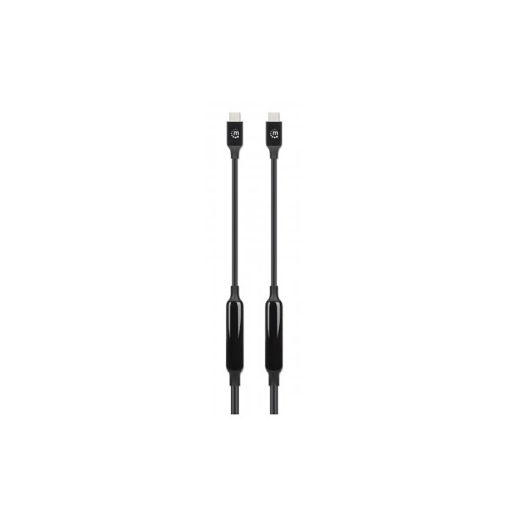 Manhattan Câble USB-C vers USB-C actif, 3 m, mâle à mâle, 10 Gbit/s (USB 3.2 Gen 2 / USB 3.1), 3 A (charge rapide), noir, g