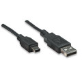Manhattan 302340 câble USB USB 2.0 3 m USB A Mini-USB B 0,48 Gbit/s Noir