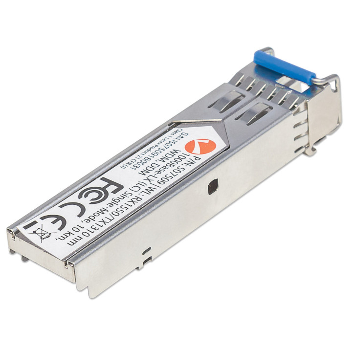 Intellinet Module émetteur-récepteur de réseau SFP WDM bidirectionnel Gigabit, 1000Base-LX (LC) monomode, 10 km, RX 1550 nm 
