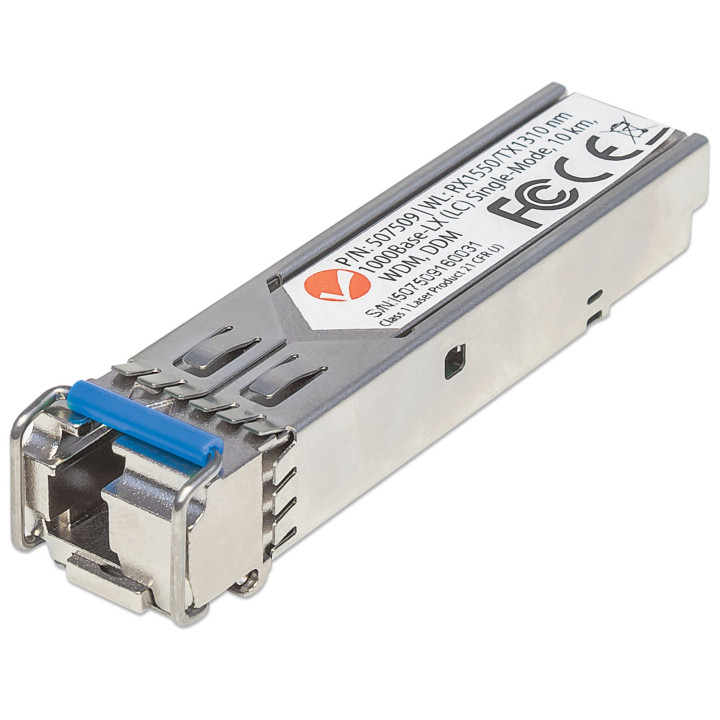 Intellinet Module émetteur-récepteur de réseau SFP WDM bidirectionnel Gigabit, 1000Base-LX (LC) monomode, 10 km, RX 1550 nm 