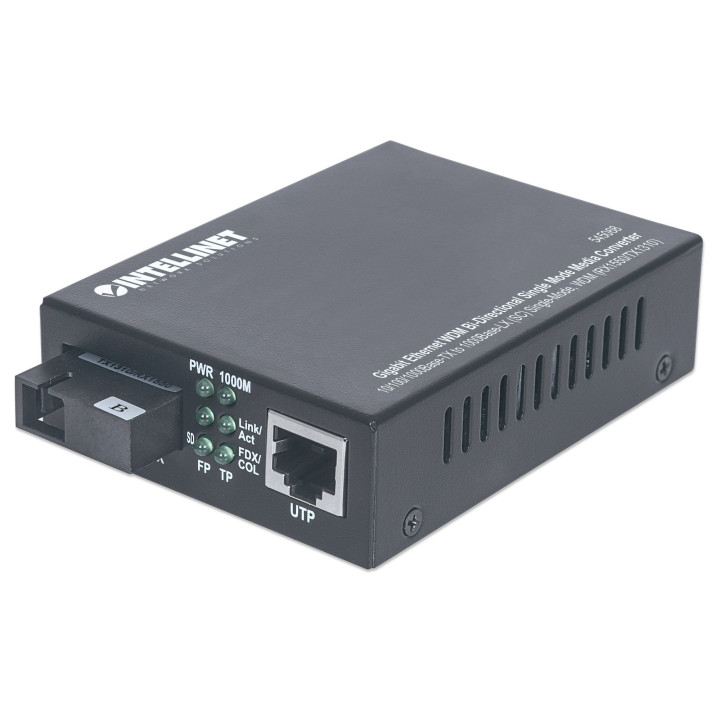 Intellinet 545068 convertisseur de support réseau 1000 Mbit/s Monomode Noir