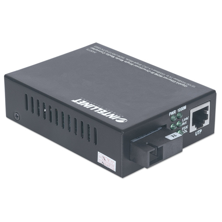 Intellinet 545075 convertisseur de support réseau 1000 Mbit/s 1550 nm Monomode Noir