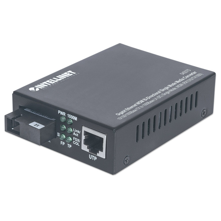Intellinet 545075 convertisseur de support réseau 1000 Mbit/s 1550 nm Monomode Noir