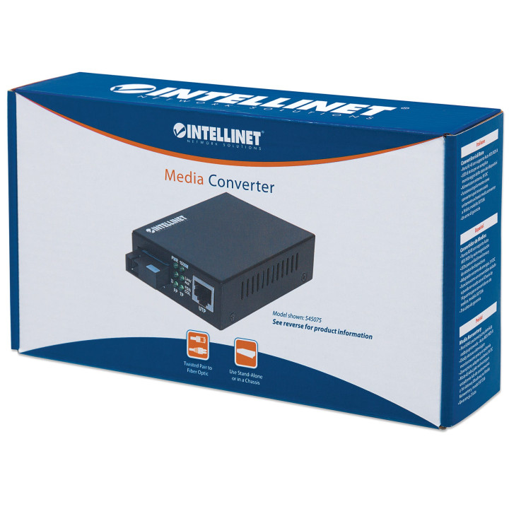 Intellinet 545075 convertisseur de support réseau 1000 Mbit/s 1550 nm Monomode Noir