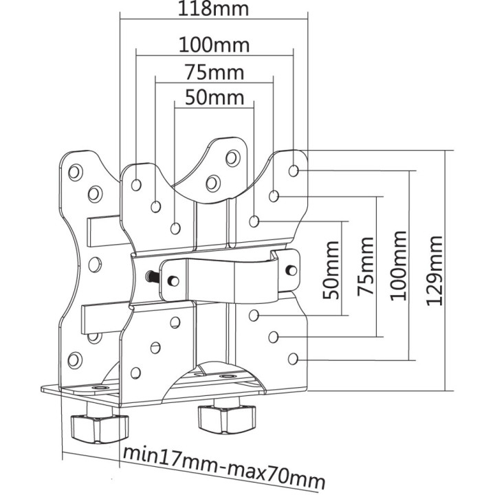 Techly ICA-CS 64 support d'écran plat pour bureau Noir