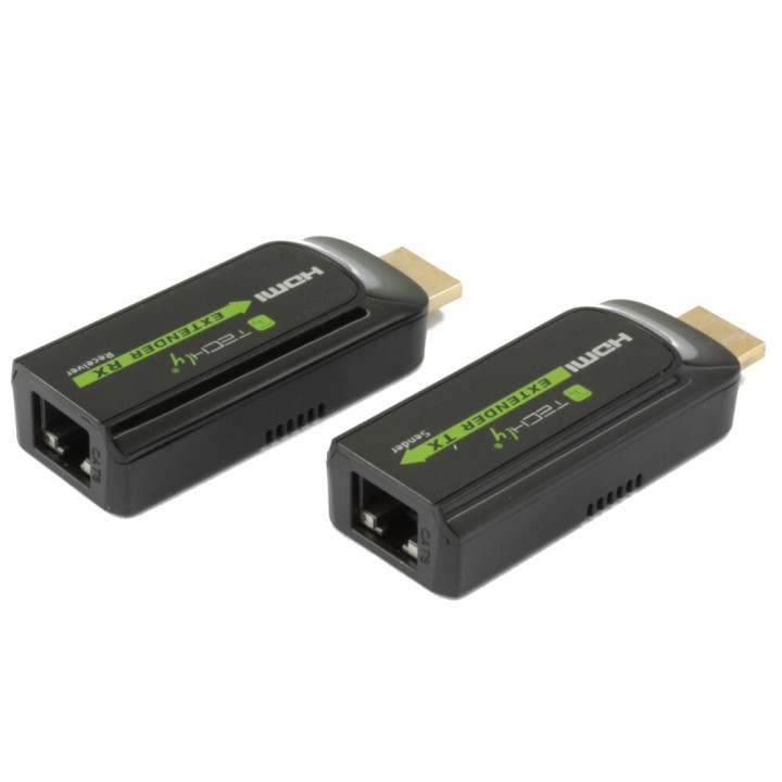 Techly IDATA EXT-E70S extension audio/video Émetteur et récepteur AV Noir