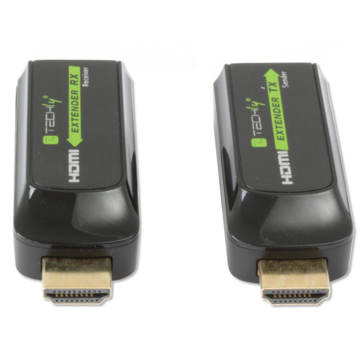 Techly IDATA EXT-E70S extension audio/video Émetteur et récepteur AV Noir