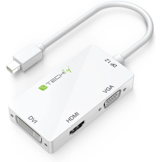 Techly IADAP MDP-COMBOF12 câble vidéo et adaptateur 0,15 m Thunderbolt HDMI / DVI / VGA Blanc