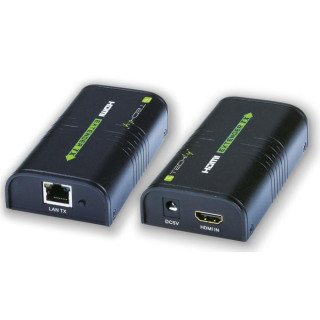 Techly IDATA EXTIP-373 extension audio/video Émetteur et récepteur AV Noir