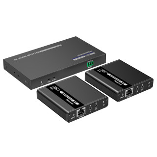Techly IDATA EX-HL21TYP extension audio/video Émetteur et récepteur AV Noir