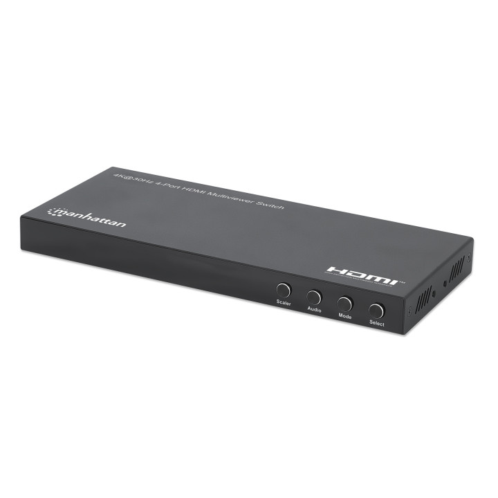 Manhattan Multiviewer/switch HDMI 4K 4 ports, 4 entrées vers 1 écran, 4K@30 Hz, modes PiP et double/quadruple affichage, bout