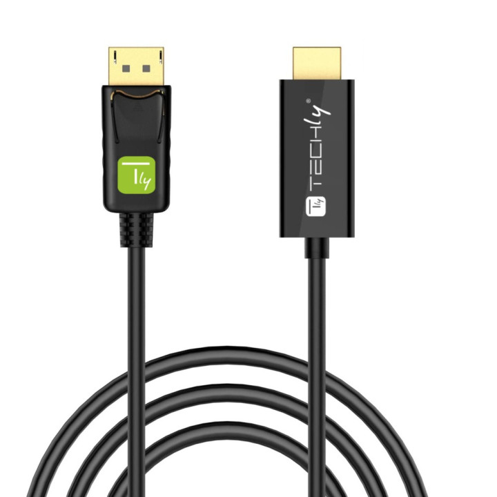 Techly ICOC DSP-H12-010 câble vidéo et adaptateur 1 m DisplayPort HDMI Noir