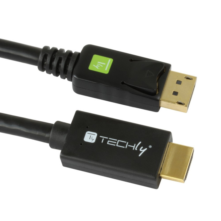 Techly ICOC DSP-H12-030 câble vidéo et adaptateur 3 m DisplayPort HDMI Noir