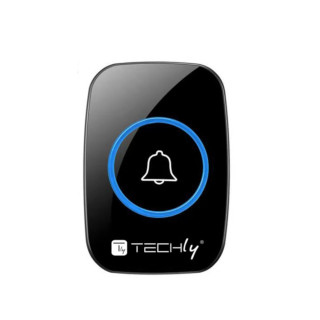 Techly I-BELL-RING04T Bouton poussoir de sonnette de porte Noir Sans fil