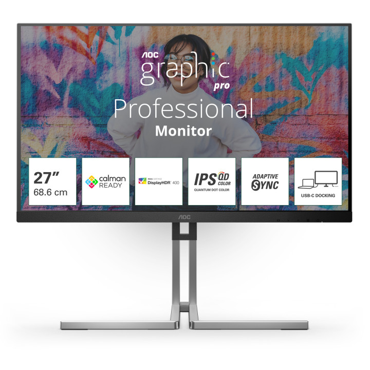 AOC Q27U3CV écran plat de PC 68,6 cm (27") 2560 x 1440 pixels Quad HD LCD Noir