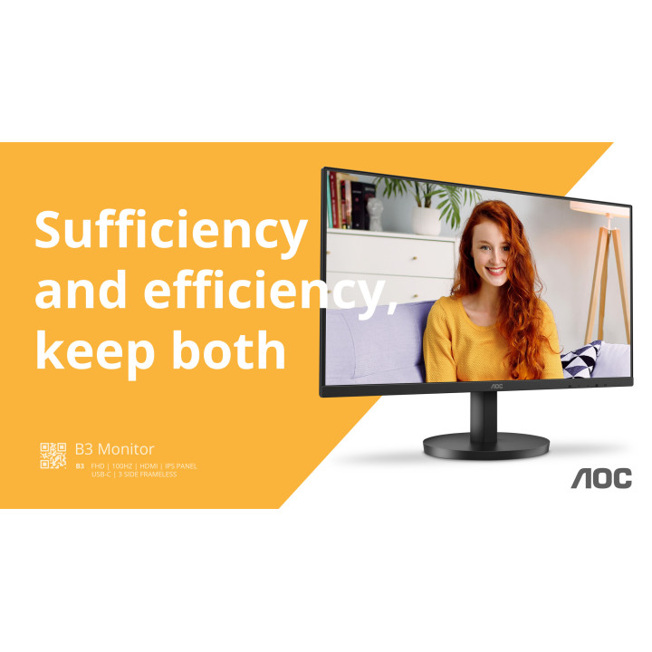 AOC B3 U27B3M écran plat de PC 68,6 cm (27") 3840 x 2160 pixels 4K Ultra HD LCD Noir